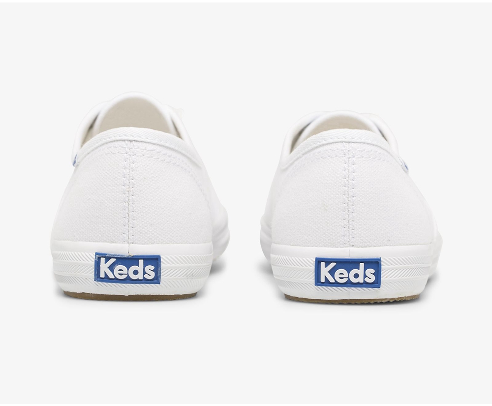 Tenis Keds Mujer Blancos - Champion Organic Cotton Lona - 4853-UWQAY